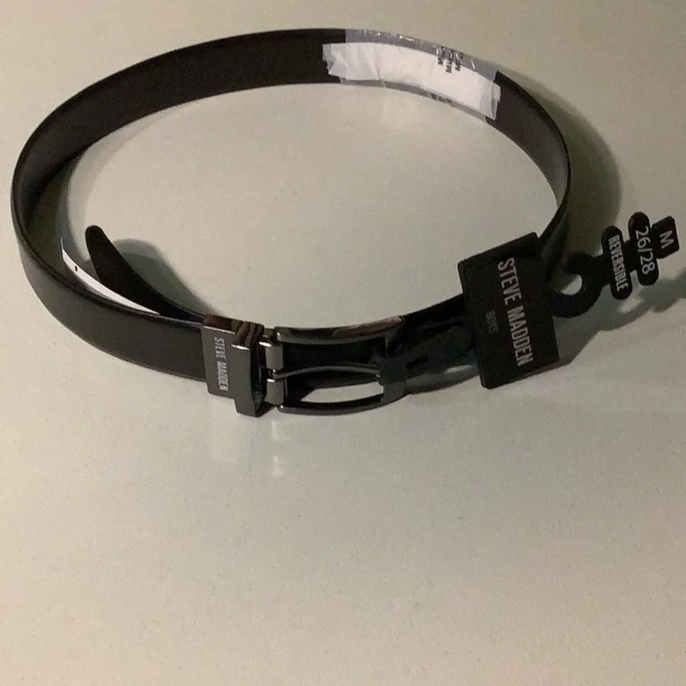 Steve Madden black belt, boys M, 26/28 NWT